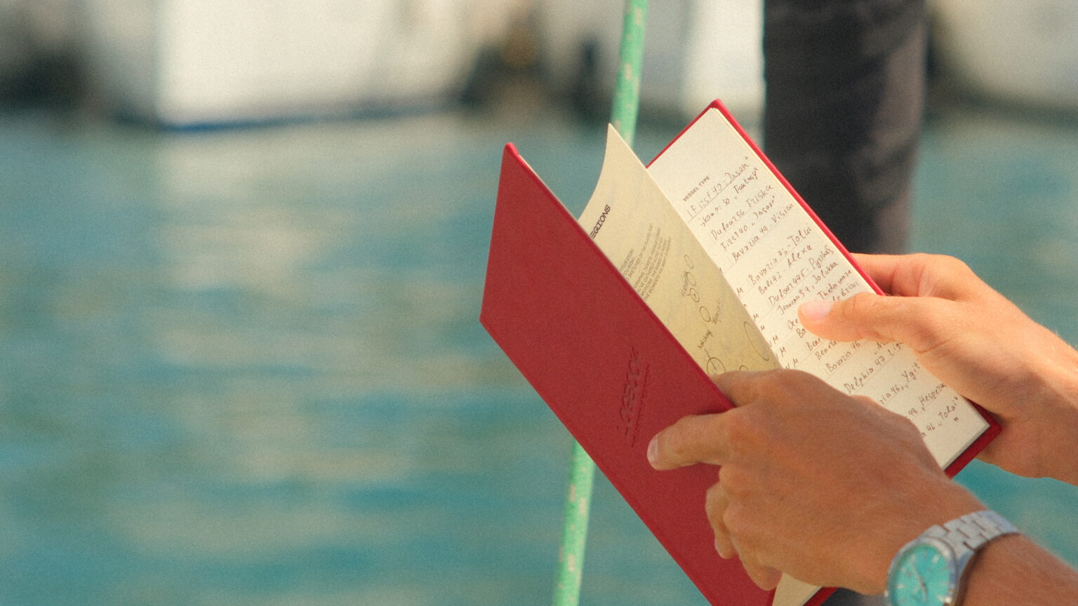 A real Sailing Man logbook by the sea